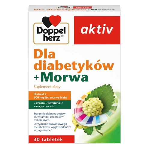 Doppelherz aktiv Dla diabetyków + Morwa Widok z przodu