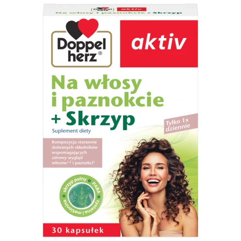 Doppelherz aktiv Na włosy i paznokcie + Skrzyp Widok z przodu