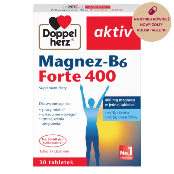 Doppelherz aktiv Magnez-B6 Forte 400 Widok z przodu