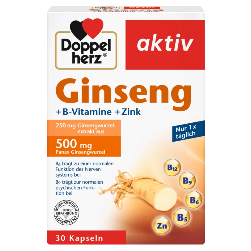 Żeń-szeń  z witaminami z grupy B i cynkiem