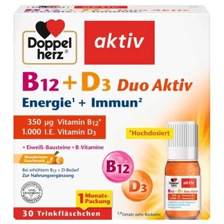 Doppelherz aktiv Energia + OdpornoĆÄ z witaminami B12 i D3 Widok z przodu